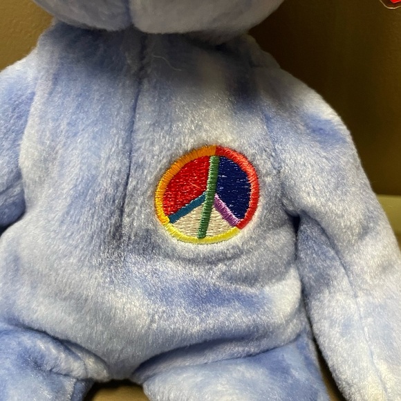 Ty Beanie Baby Peace Bear Blue - Picture 2 of 7